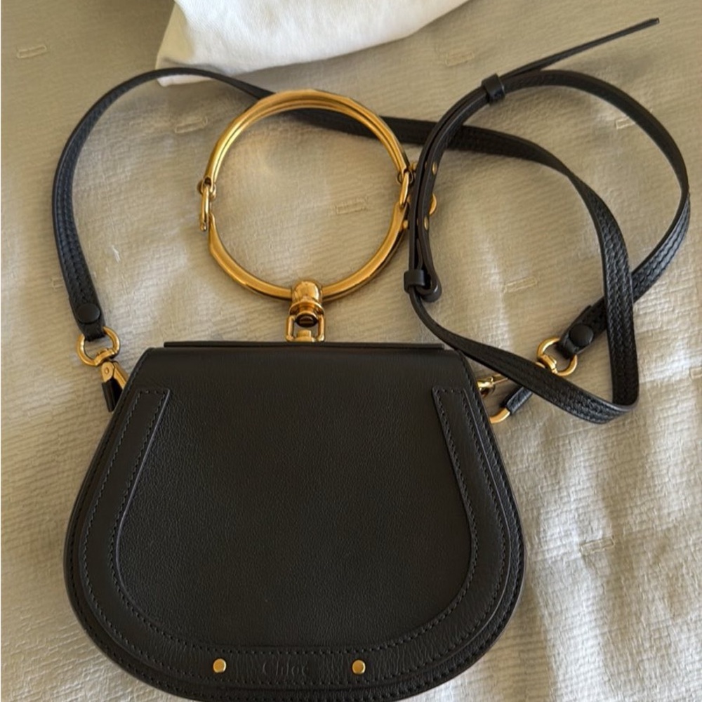 Chloe Calfskin Suede Nile Small Bracelet Bag